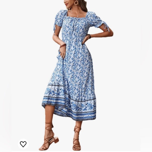 New without tag Blue maxi dress size Large - Picture 3 of 8